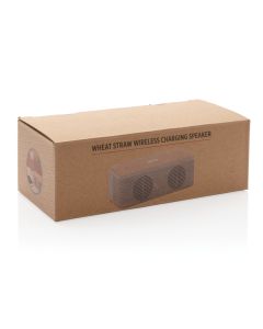 Wheat Straw Bluetooth Speaker With Built In  Wireless Charger