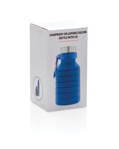 Leakproof collapsible silicone bottle with lid