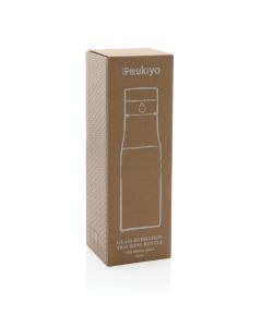 Ukiyo glass hydration tracking bottle with sleeve