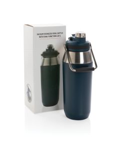 Vacuum stainless steel dual function lid bottle 1L