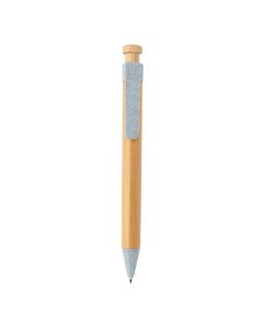 Bamboo pen with wheatstraw clip