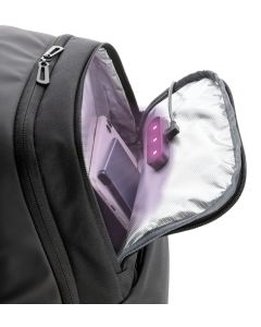 Swiss Peak laptop backpack with UV-C steriliser pocket