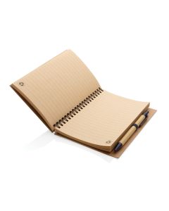 Kraft spiral notebook with pen