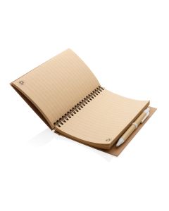 Cork spiral notebook with pen