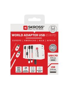 SKROSS World Travel Adapter MUV 65W PD with USB C Cable