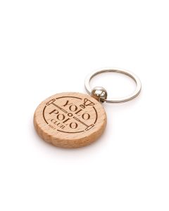 Round Beech Wooden Keyring