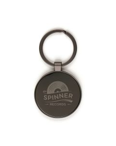 Circular Gun Metal Keyring