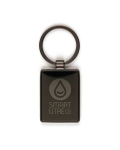 Rectangular Gun Metal Keyring