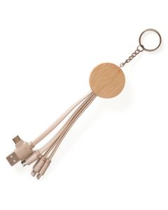 USB-C  Round Bamboo And Wheat Straw Charger