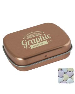The Hawkwell - Flat hinged tin with fruit heart sweets 