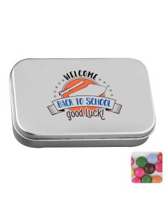 Large flat hinged tin with choco's
