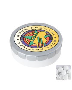The Malden - Round plastic pot with metal lid and sugar free mints