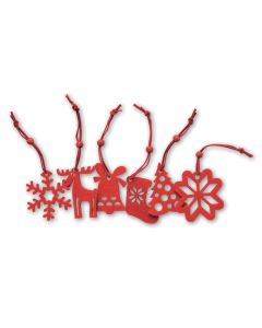 ROUGE Set of 6 felt tree hangers