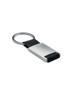 TECH Metal Keyring With Coloured Webbing Material