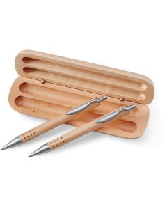 DEMOIN Wooden Pen And Mechanical Pencil Set With Gift Box