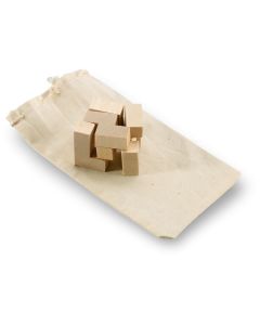 TRIKESNATS Wooden Cube Puzzle In Cotton Pouch