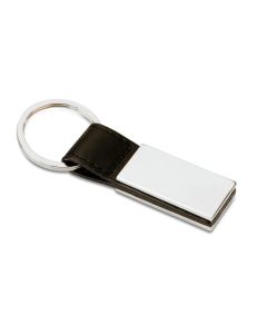 RECTANGLO Leather Look And Metal Keyring