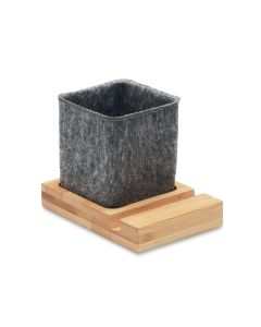 OROSTAN RPET felt pen pot phone stand