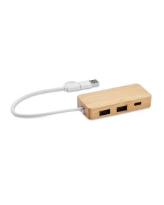 HUBBAM Bamboo USB 3 Ports Hub