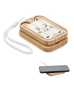 CHARGOO 15W wireless charger in bamboo