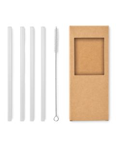 GLAW 4 reusable glass straws