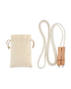 JUMP Cotton Skipping Rope With Wooden Handles In Pouch