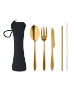 Stainless Steel Cutlery Set In Travel Pouch 5 SERVICE