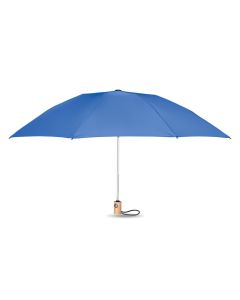 LEEDS Recycled RPET Automatic Umbrella With Bamboo Handle 23 Inch