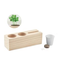 THILA Wooden Desk Organizer With Plant Seeds Growing Kit