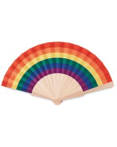 BOWFAN Wooden Rainbow hand Held Fan