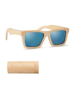 WANAKA Eco Bamboo Sunglasses And Case Mirrored Lenses