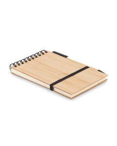 SONORABAM Recycled A6 Pocket Notebook And Pen With Bamboo Cover
