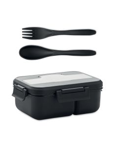 MAKAN Lunch box with cutlery in PP Black