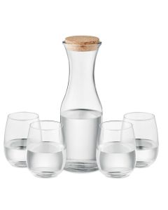 Recycled Glass Carafe & Water Glasses Set PICCADILLY
