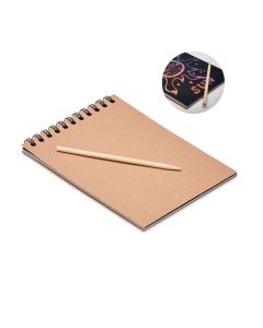 Scratch Rainbow Notebook With Wooden Pencil