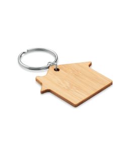 HOUSEBOO House shaped bamboo key ring