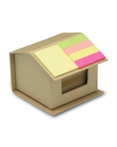RECYCLOPAD Recycled House Shaped Memo Pad And Sticky Notes Dispenser