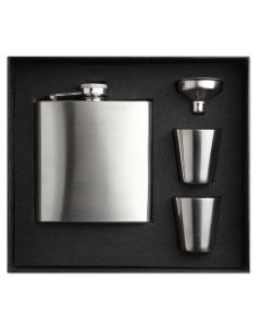SLIMY FLASK SET Metal Hip Flask With Cups