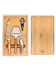 WINE&CHEESE Bamboo Wine And Cheese Gift Set