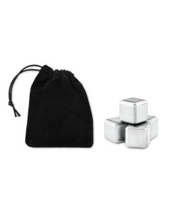 ICY Reusable Metal Ice Cubes In Velvet Gift Pouch