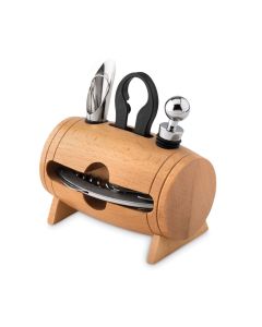 BOTA Wine Accessory Gift Set In Barrel Shaped Stand