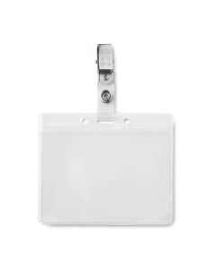 CLIPBADGE Transparent ID Holder With Metal Clip