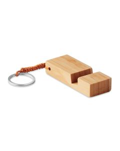 TRINEU Bamboo Mobile Phone Stand Keyring