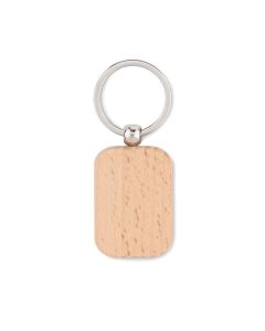 POTY WOOD Rectangular Shaped Wooden Keyring