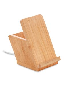 BAICOI Bamboo Wireless Charger With Phone Stand And Pen Pot
