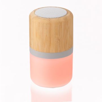Promotional Light Changing Bamboo Wireless Speaker