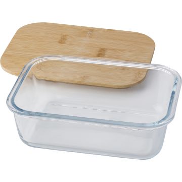 Promotional Glass Lunch Box with Bamboo Lid 900ml-BOUNCE CREATIVE DESIGNS