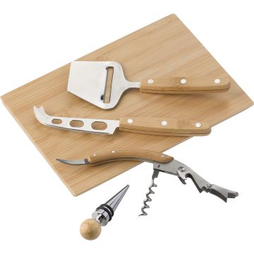 Promotional Bamboo Cheese and Wine Gift Set