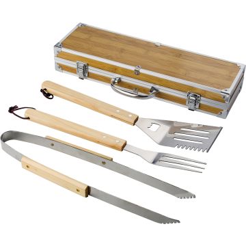 Promotional Barbecue Set 3 Piece In Case-BOUNCE CREATIVE DESIGNS