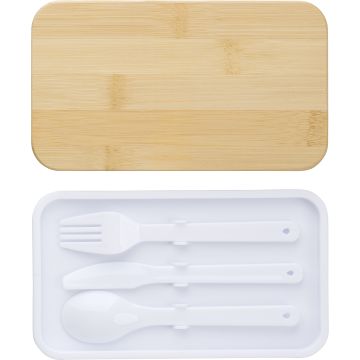 Branded Double Lunch Box With Bamboo Lid 